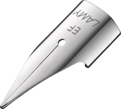 A close-up studio shot of a fountain pen nib.