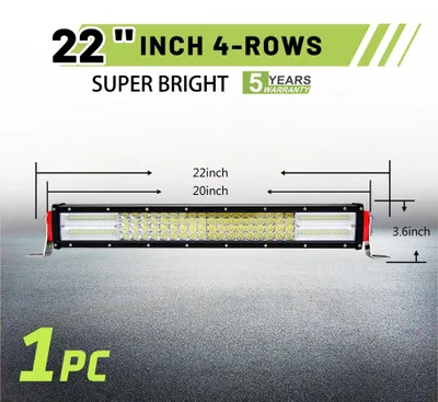 Productafbeelding van LED-lichtbalk, hoge helderheid, duurzame constructie, 22 inch, 4 rijen