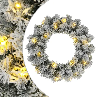 Immagine prodotto di vidaXL  natalizia verde e bianca, diametro 30 cm, in PVC, con 25 LED