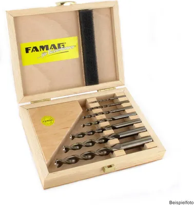Produktbild von Famag Holzspiralbohrer HSS-G - Set´s 1594.510 - 10-teilig im Holzkasten