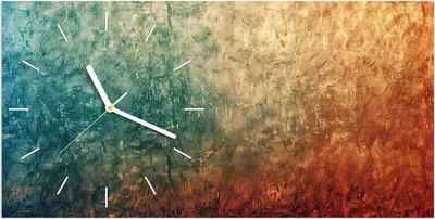 Produktbild von Wanduhr aus Glas mit Motiv Strukturierte Farbe- 60 x 30 cm - inkl. Aufhängesystem