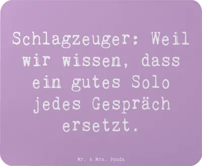 Produktbild von Mr. & Mrs. Panda Mauspad Spruch Schlagzeug Solo - Lavendeltraum - Geschenk, pc, Musik, Mousepad, Lernen, Instrument, computer, Präsenz, Mouse Pad, Musiker, Band