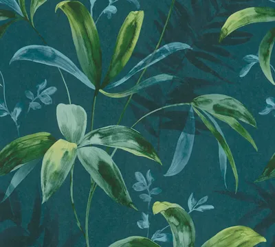 Produktbild von Architects Paper Dschungeltapete Jungle Chic Palmentapete Vliestapete blau grün 10,05 m x 0,53 m