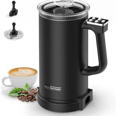 Produktbild von Milchaufschäumer und Dampfgarer 4 in 1, Elektrischer Kaffeeaufschäumer Automatischer Milchaufschäumer, Kaffeekunstwerkzeug