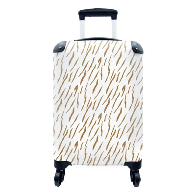Produktbild von MuchoWow® Koffer Handgepäck Trolley Rollkoffer Kleine Reisekoffer mit 4 Rollen - Druck - Safari - Weiß - Braun - Cabin Size < 55x40x23 cm & 55x40x20 cm - Fotokoffer - Kabinenkoffer - Boardgepäck - Reise-Box - Reisekoffer - Reisegepäck - Koffer mit Bild - Trolley für Kinder