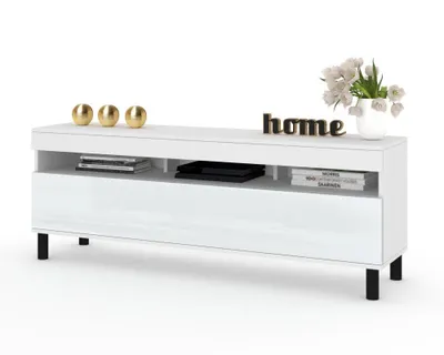 Produktbild von TV-Lowboard Fernsehschrank PLAY STEHEND Weiß Matt/Weiß Hochglanz 140cm