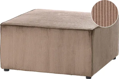 Produktbild von BELIANI Ottomane für Sofa Sandbeige Cord Quadratisch Modernes Retro Design Sofamodul Sofahocker Polstrehocker für Modulsofa Wohnzimmer