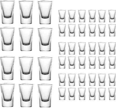 Produktbild von 48er Set Schnapsgläser 2cl 20ml 35ml Shotgläser Pinnchen Shots Tequila Glas Vodka Schnaps Stamper