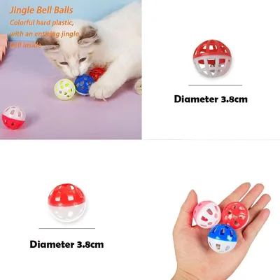 Interaktive Katzen-Spielbälle mit Glocke - 12 Stück für Innenaktivitäten