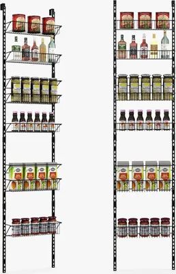 Immagine prodotto di KOMFOTTEU Organizer da appendere in metallo, scaffale da appendere alla porta con 6 ripiani regolabili, organizer da appendere alla porta/parete, scaffale per spezie, scaffale per la doccia, scaffale da bagno per cucina e bagno