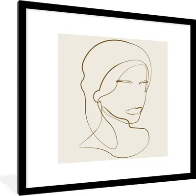 Produktbild von MuchoWow® Gerahmtes Poster Frauen - Text - Zitate - Linienkunst 40x40 cm - Poster mit Schwarzem Bilderrahmen Wandposter Rahmen Foto Bilder - Poster - Plakat im Rahmen