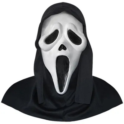 Halloween Ghostface Maske aus Latex, Schrei-Maske, Grusel-Maske, Weiß