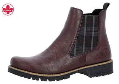 Produktbild von Rieker Damenstiefel brombeer/schwarz-karo 7959230 (39/brombeer/schwarz-kar)