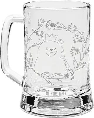Produktbild von Mr. & Mrs. Panda Seidel Bär Königin - Transparent - Geschenk, Krug, Mutter, Glaskrug, Mom, Bierkrug Glas, Teddy, graviert, Mama, Muttertag, Mutti, Bierhumpen