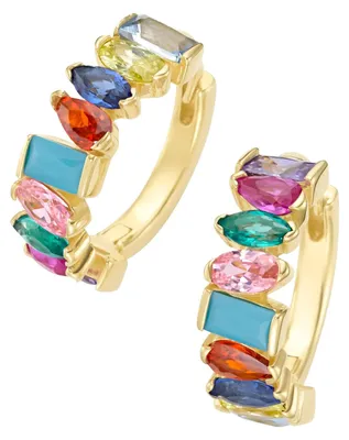 Produktbild von Giorgio Martello Klappcreolen Korund pink und Zirkonia mehrfarbig