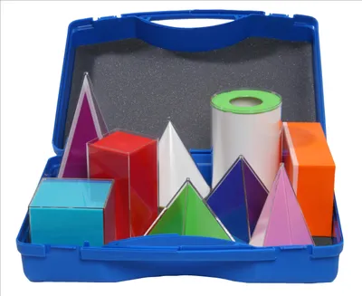 Produktbild von Betzold Geometriekörper, 9 Stück im Kunststoffkoffer