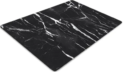 Obrázok produktu pre Podlahová ochranná podložka - Ochranná podložka pod stoličku - Podlahová podložka - 120x90 cm - Čierny mramor