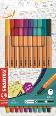 Zdjęcie produktu dla Fineliner - STABILO point 88 - Opakowanie 10 sztuk - Kolory specjalne