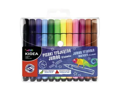Obrázek produktu pro Trojhranná pera JUMBO 12 barev Kidea
