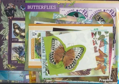 Produktbild von Briefmarken Motive 25 verschiedene Schmetterlinge Blöcke