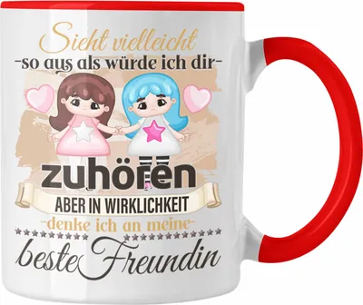Produktbild von Trendation - Beste Freundin Geschenk Tasse BFF Liebhaber Geschenkidee Lustiger Spruch (Rot)