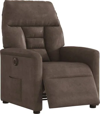 Imagen del producto de vidaXL Sillón reclinable eléctrico, color marrón, tapizado en microfibra