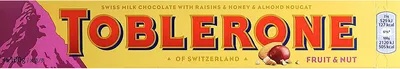 Image de Toblerone Fruit et Noix avec Raisins et Miel Nougat Amande 100g