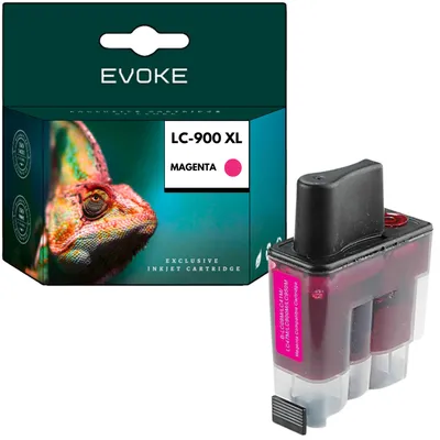 Productafbeelding van Evoke compatibele inkt voor Brother LC-900 LC900 LC900M magenta, 15 ml, 500 pagina's, geschikt voor DCP-110C, 115C; MFC-410CN
