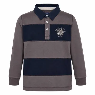 Produktbild von 64107 STRENESSE Kids Langarmshirt Junge Braun/Schwarz Gr. 128 – Komfortables Kinder-Shirt