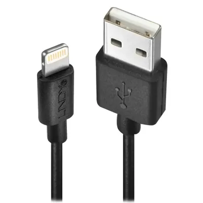 Produktbild von LINDY USB an Lightning Kabel schwarz 0.5m