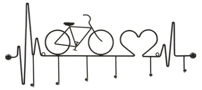 Imagen del producto de Mauro Ferretti: Perchero de pared con forma de bicicleta, color , 59x3,2x26,5 cm