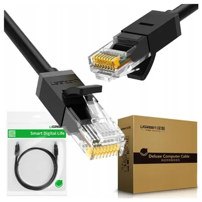 Zdjęcie produktu dla Ugreen Kabel Przewód Internetowy Sieciowy Ethernet Patchcord Rj45 Cat 6 Utp 1000Mbps 3M Czarny (20161)
