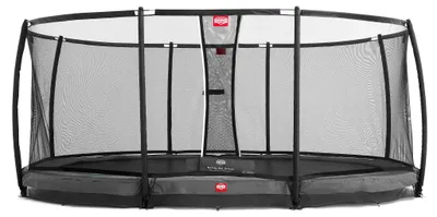 Produktbild von Berg Trampolin InGround "Grand Champion" mit Sicherheitsnetz Deluxe, Randbezug Grau
