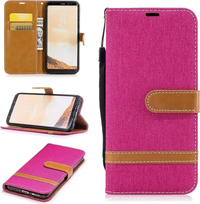 Produktbild von Tasche für Samsung Galaxy S8 Jeans Cover Handy Schutz Hülle Case Pink