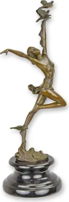 Produktbild von Bronzeskulptur einer Tänzerin Replikat Retro Design Dekoration