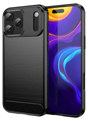 Zdjęcie produktu dla Techsuit - Carbon Silicone etui do iPhone'a 17 Pro - czarne