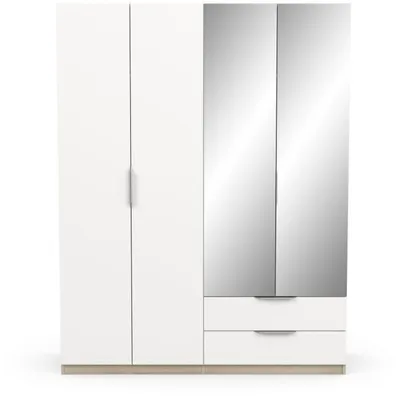 Image de CALICOSY - Armoire 4 portes, 2 tiroirs et 2 miroirs Ghost - L157,3 cm