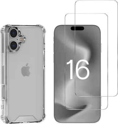 Image de Étui antichoc pour iPhone 16 et 2 protections d'écran en verre trempé Phonillico®