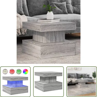 Obrázek produktu pro The Living Store Konferenční stolek s LED světly Grey Sonoma 50x50x40 cm
