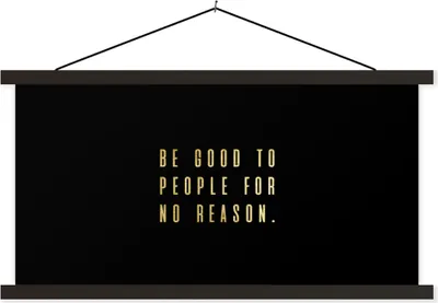 Produktbild von MuchoWow® Textilposter Zitat - Sprichwörter - Gold - Schwarz 60x30 cm mit schwarzem Rahmen - Textilien
