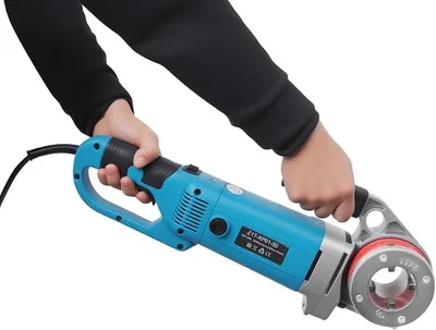 Produktbild von Elektrisches Rohrgewindeschneid-Set, Elektrische Rohrgewindeschneidmaschine, Tragbare Gewindeschneidmaschine mit Aufbewahrungskoffer Elektrischer Rohrgewindeschneider (2300W Blau)