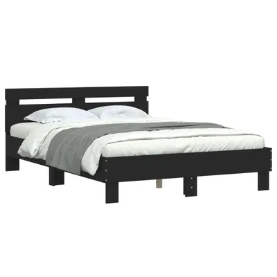 Produktbild von Bettgestell mit Kopfteil LED-Beleuchtung Schwarz 120x190 cm 3207575