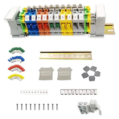 DIN-Schienen-Klemmenblock UK10N, 10 Stück, 800V, 76A, 20 cm