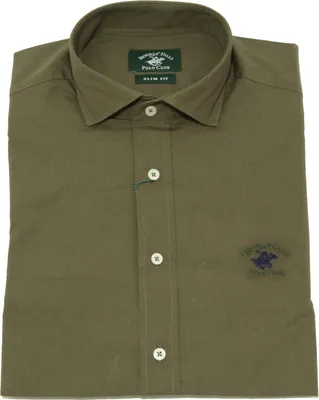 Image de 7626K camicia uomo BEVERLY HILLS POLO CLUB chemise verte coton homme