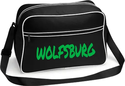 Produktbild von multifanshop Retrotasche - Wolfsburg - Textmarker, schwarz/weiß, Größe one size