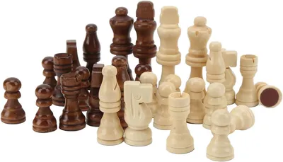 Imagen del producto de Piezas de ajedrez de imitación de madera, 32 unidades, de tamaño medio, ligeras, ideales para llevar