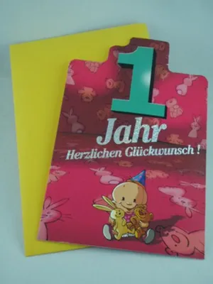 Produktbild von Hallmark - 91536 - Klappkarte, Geburtstag, 1 Jahr, mit Umschlag