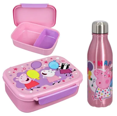 Image de Ensemble repas Peppa Pig : boîte à lunch et gourde