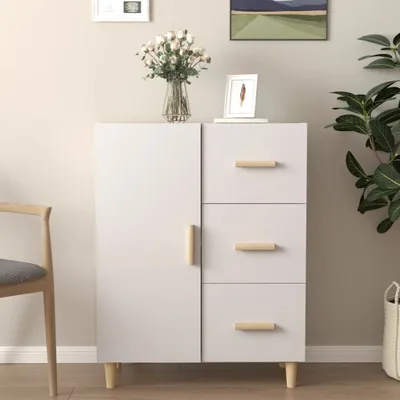 Produktbild von The Living Store Sideboard Weiß 69,5x34x90 cm Holzwerkstoff