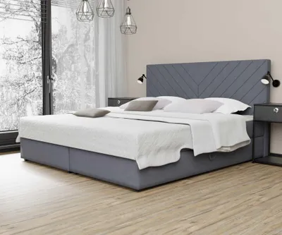Produktbild von Boxspringbett Schlafzimmerbett BELCORA 200x220cm Stoff Steel inkl. Bettkasten